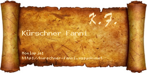 Kürschner Fanni névjegykártya